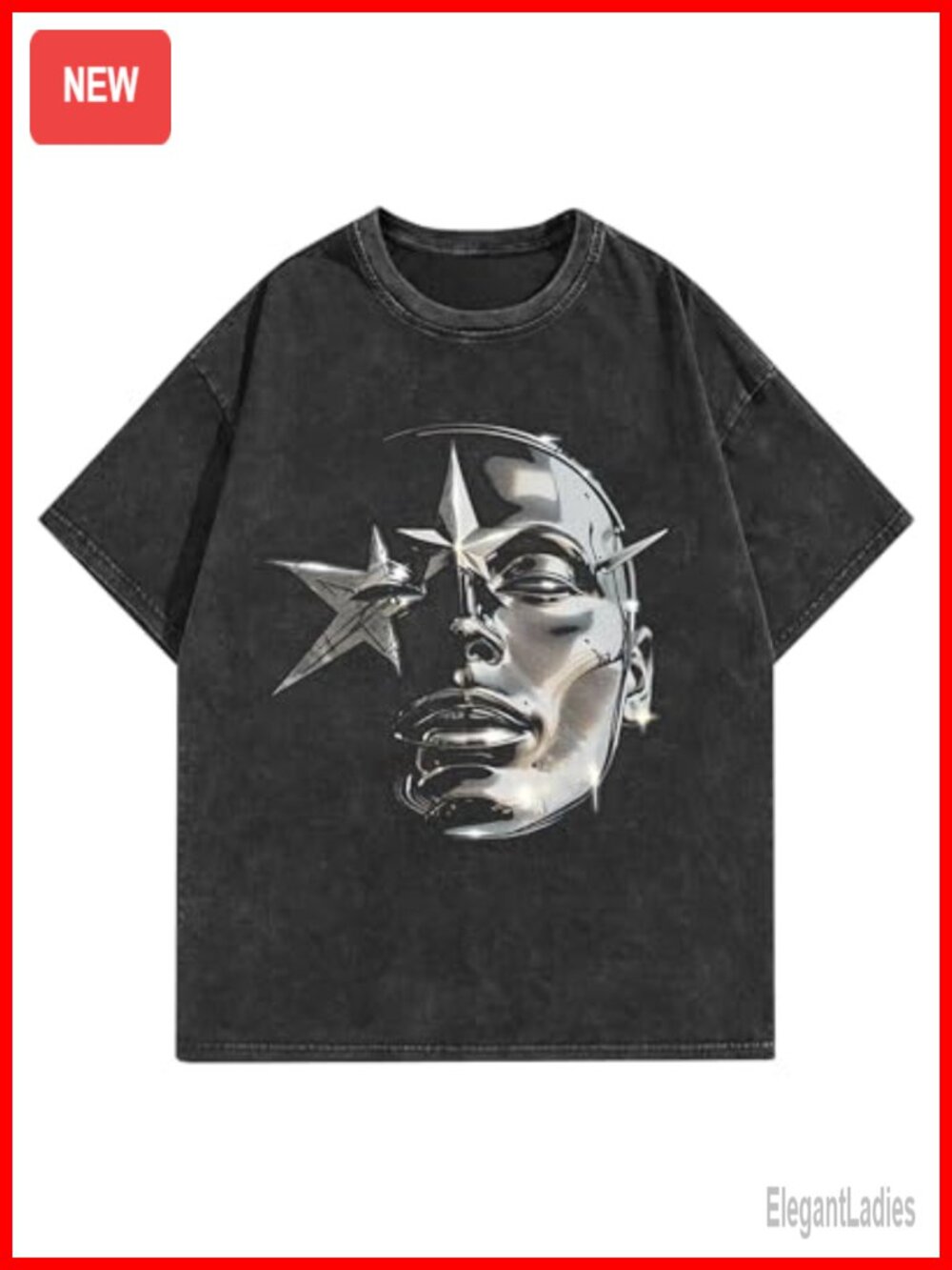 Unisex Graphic Tee Cotton Oversized Vintage Short Sleeve T-Shirt